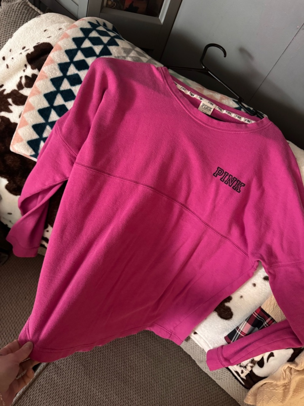 Victoria's Secret PINK Hot Pink Crewneck Sweatshirt